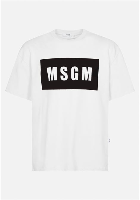 White casual t-shirt for boy with logo MSGM | T-shirt | MS029317001