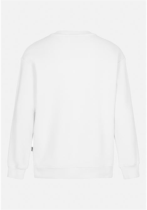 White crewneck sweatshirt for boy with logo MSGM | MS029322001