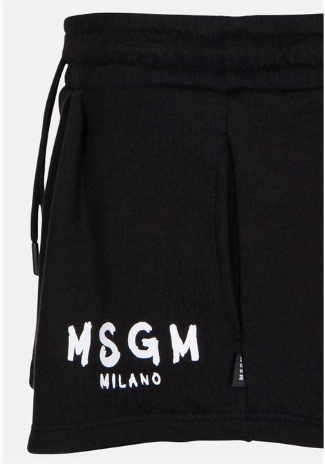 Black girl shorts with logo print MSGM | Shorts | MS029329110