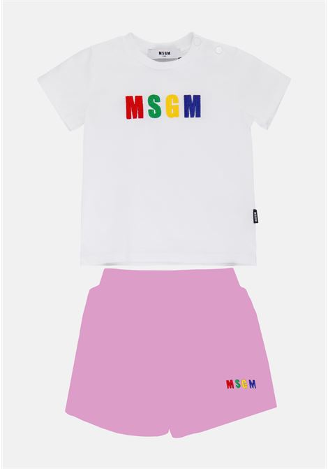 Completino bicolore da neonato con logo MSGM | Completini | MS029361001-18