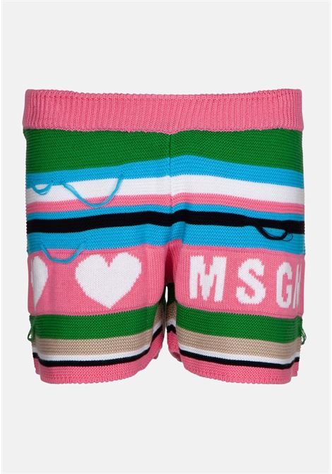Multicolor casual shorts for girls with logo embroidery MSGM | Shorts | MS029434042