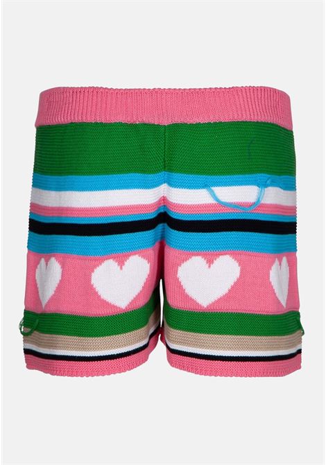 Multicolor casual shorts for girls with logo embroidery MSGM | Shorts | MS029434042
