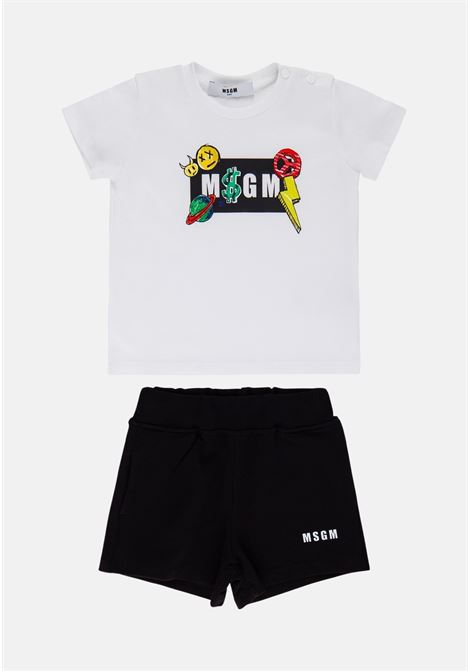 Two-tone baby outfit with logo print MSGM |  | MS029558001-01