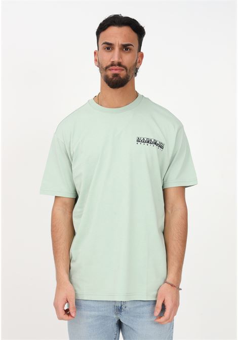 T-shirt casual verde da uomo con maxi stampa mappamondo NAPAPIJRI | T-shirt | NP0A4H23G1E1G1E1