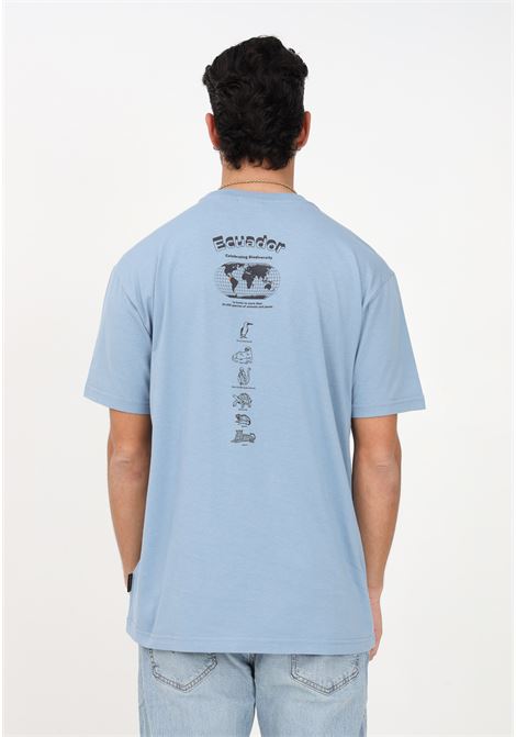 T-shirt casual azzurra da uomo con stampa sul retro NAPAPIJRI | T-shirt | NP0A4H24B2B1B2B1