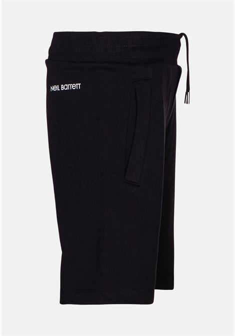 Shorts casual nero da bambino con stampa fulmine NEIL BARRETT KIDS | Shorts | 033583110