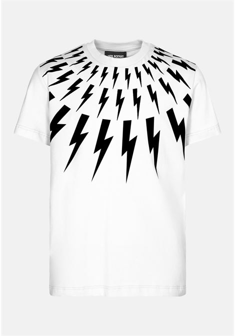 White casual t-shirt for boy with logo print NEIL BARRETT KIDS | T-shirt | 033623001
