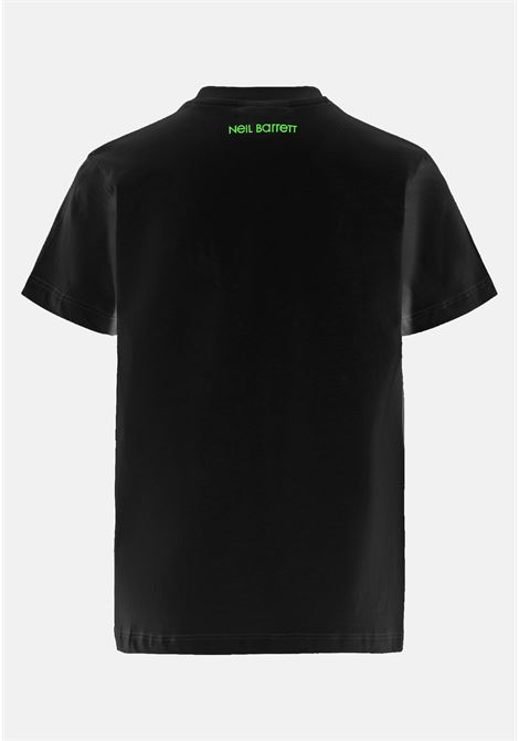 T-shirt casual nera da bambino con stampa logo NEIL BARRETT KIDS | T-shirt | 033623110-48