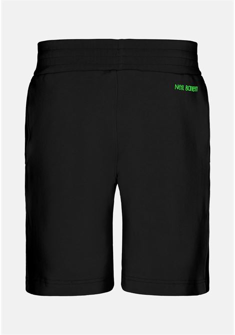 Shorts casual nero da bambino con stampa Thunder Bolt NEIL BARRETT KIDS | Shorts | 033625110-48
