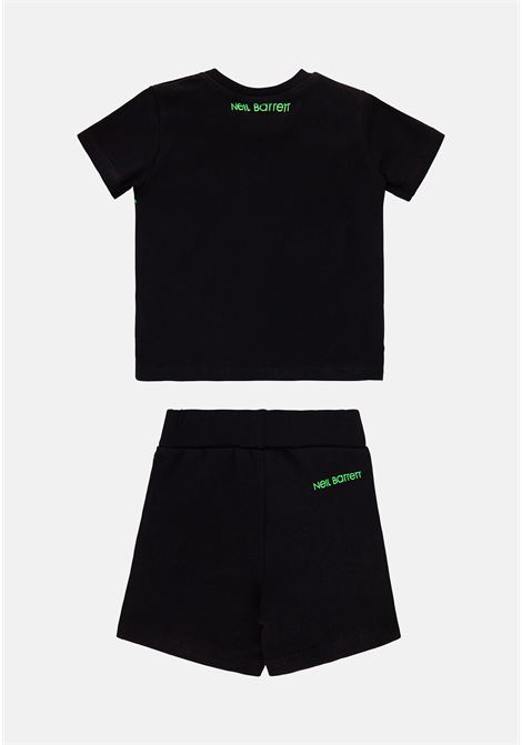 Black baby outfit with all over print NEIL BARRETT KIDS |  | 033636110-48