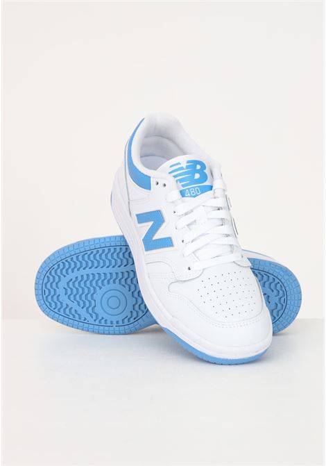 Sneakers casual bianche e azzurre per uomo e donna 480 NEW BALANCE | Sneakers | BB480LTCWHITE-LILAC