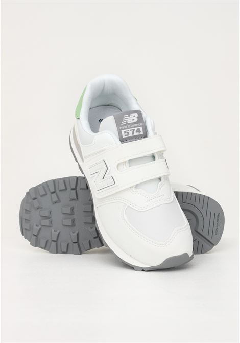 Sneakers casual bianche per bambino e bambina con talloni di colori differenti NEW BALANCE | Sneakers | PV574MW1REFLECTION