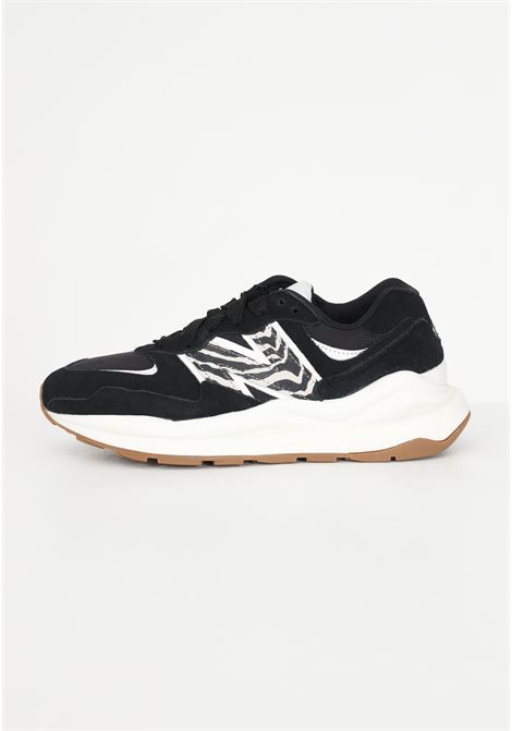 Black casual sneakers for women 57/40 with animalier side N. NEW BALANCE | Sneakers | W5740APABLACK