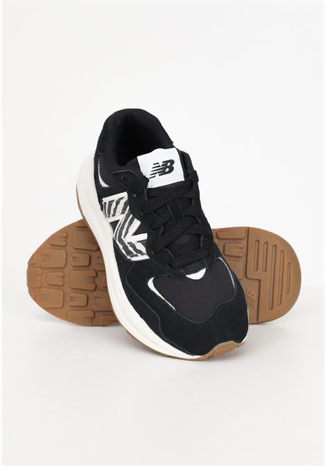 Sneakers casual nere da donna 57/40 con N laterale animalier NEW BALANCE | Sneakers | W5740APABLACK