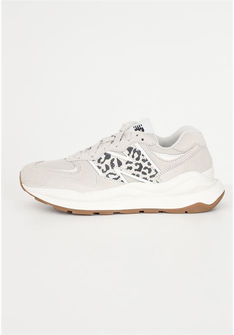 White casual sneakers for women 57/40 with animalier side N. NEW BALANCE | Sneakers | W5740APBTIMBERWOLF