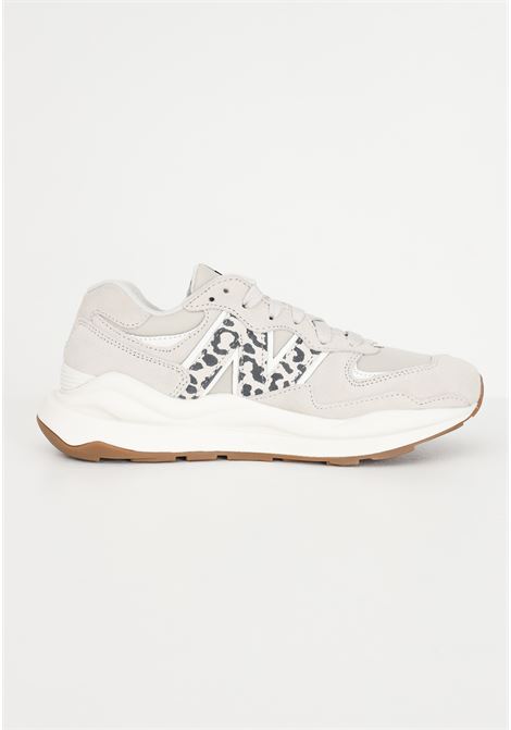 White casual sneakers for women 57/40 with animalier side N. NEW BALANCE | Sneakers | W5740APBTIMBERWOLF