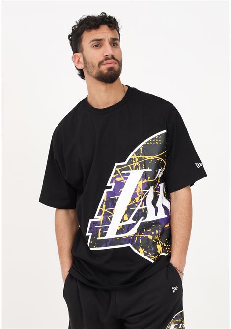 Casual black men's T-shirt with Lakers maxi side print NEW ERA | T-shirt | 60332144.
