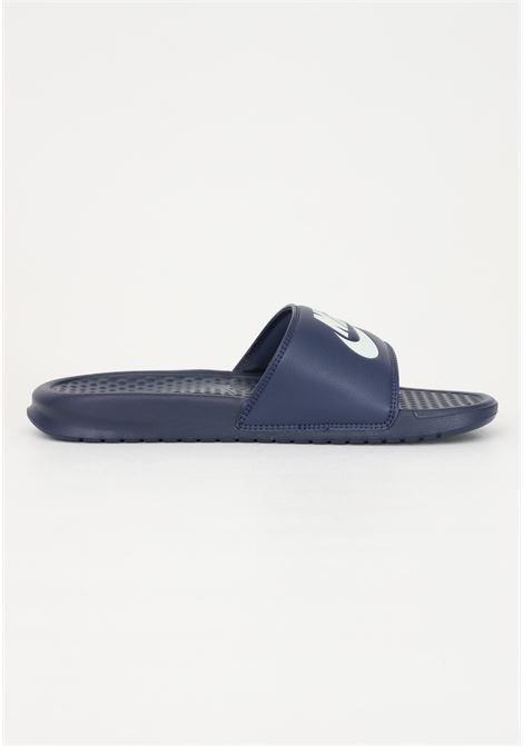 Blue unisex nike benassi jdi slippers with contrasting band NIKE | slipper | 343880403