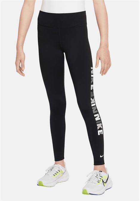 Black girl leggings with side lettering logo print NIKE | Leggings | 36K600023