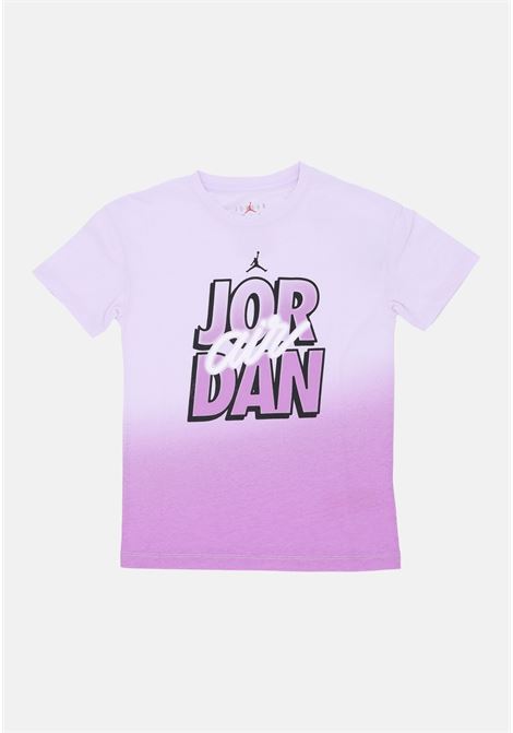 T-shirt sportiva lilla da bambina con effetto sfumato e stampa logo Jordan NIKE | T-shirt | 45C198P4G