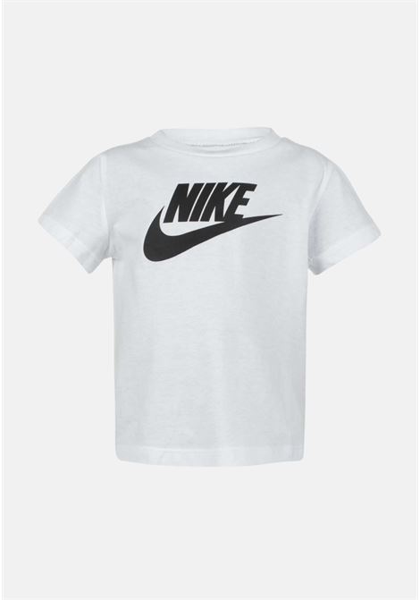 T-shirt sportiva bianca da neonato con stampa logo NIKE | T-shirt | 667065001