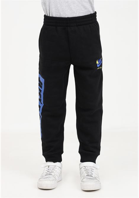 Black sporty trousers for boys with maxi logo print NIKE | Pants | 86K433023