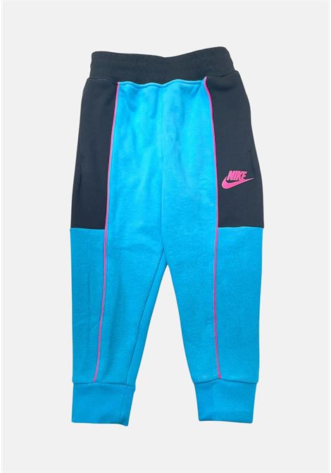 Light blue sports trousers for boys and girls with inserts of different colors NIKE | Pants | 86K509F85