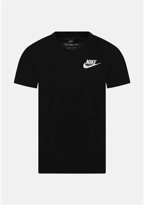 T-shirt sportiva nera per bambino e bambina con ricamo logo NIKE | T-shirt | 8UC545023