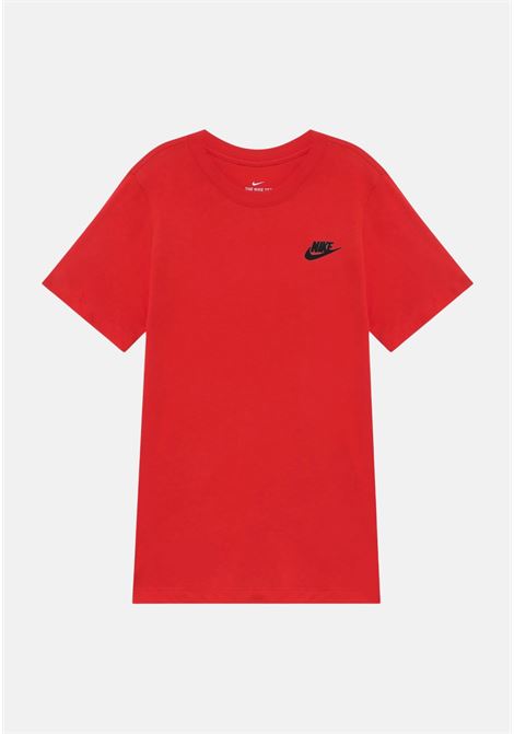 Red sports T-shirt for boys and girls with logo embroidery NIKE | T-shirt | 8UC545U10