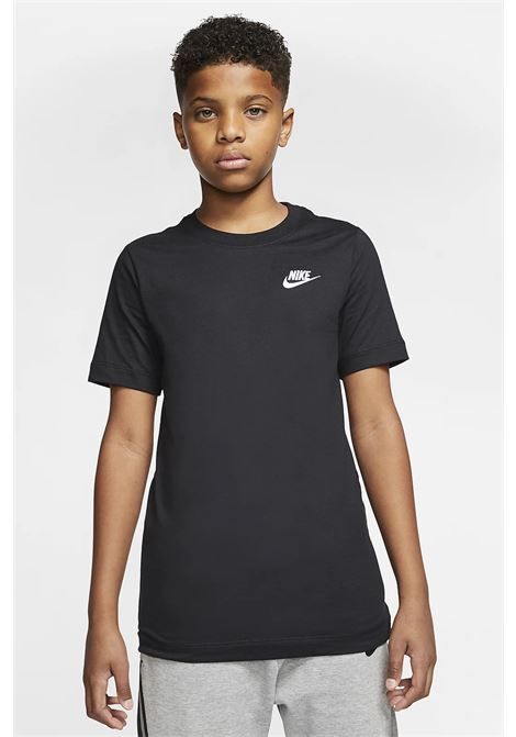 Black sporty T-shirt for boys with logo embroidery NIKE | T-shirt | AR5254010