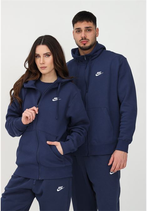 Felpa blu per uomo e donna con zip Nike Sportswear Club Fleece NIKE | BV2645410
