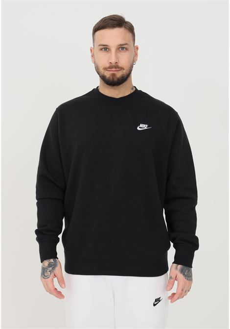 Black unisex nike sportswear club fleece sweatshirt with logo embroidery on the front  NIKE | BV2662010