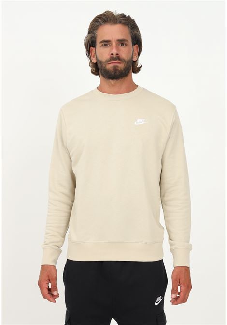 Beige crewneck sweatshirt for men and women with stitched logo NIKE | BV2666206