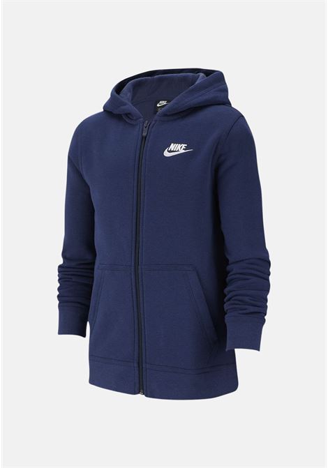 Sportswear Club children?s sweatshirt Blue with hood and full length zip NIKE | BV3699410