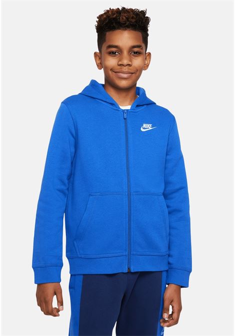 Blue Sportswear Club sweatshirt for boys with hood and full-length zip NIKE | BV3699480