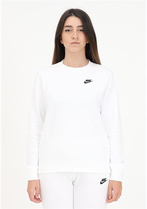 Sportswear Club Women's White Crewneck Sweatshirt in Fleece NIKE | DQ5473100