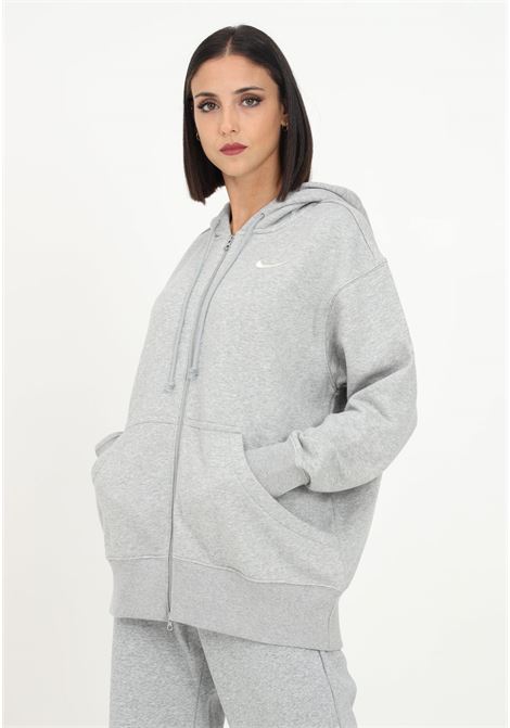Women's gray zip-up sweatshirt with embroidered logo NIKE | DQ5758063