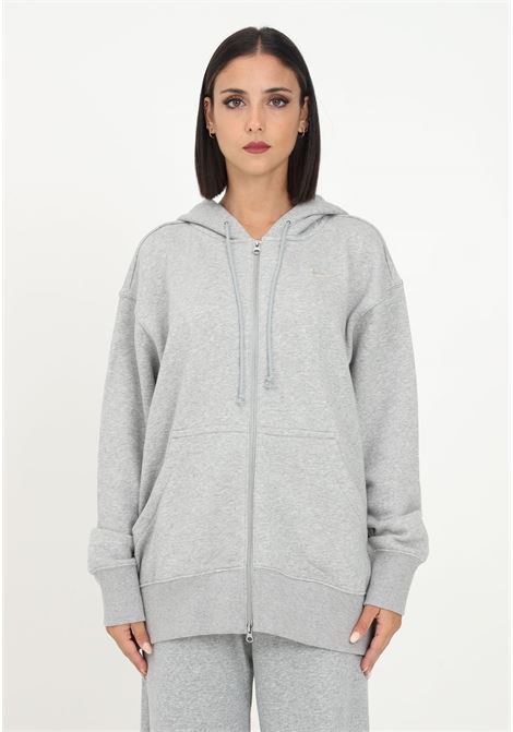 Women's gray zip-up sweatshirt with embroidered logo NIKE | DQ5758063