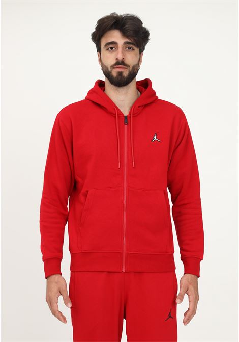 Jordan Essentials red fleece sweatshirt for men and women with hood and zip NIKE | DQ7350687