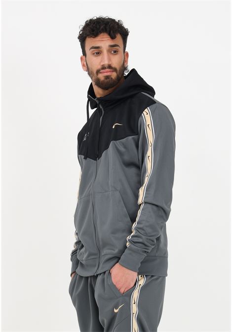 Gray Nike Sportswear Repeat Zip Up Sweatshirt for Men NIKE | DX2025068
