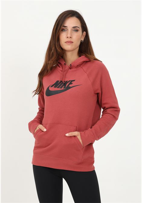 Woman's sweatshirt in fleece with hood red Canyon rust NIKE | DX2319691