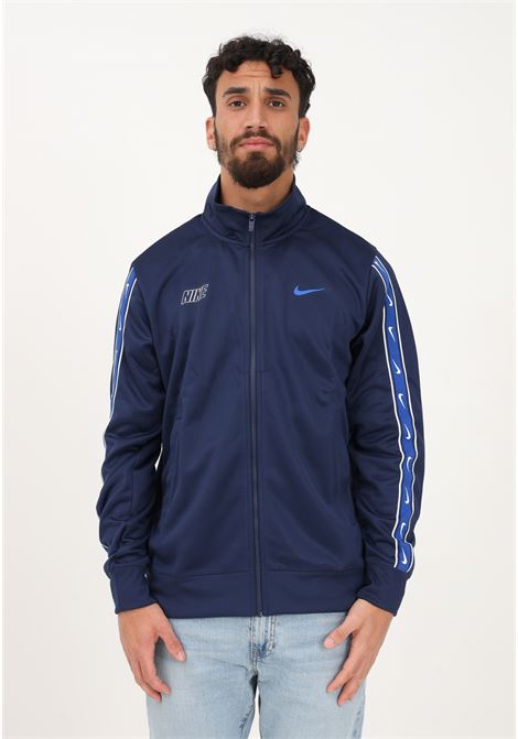 Felpa con zip Nike Sportswear Repeat blu da uomo NIKE | FD1183410
