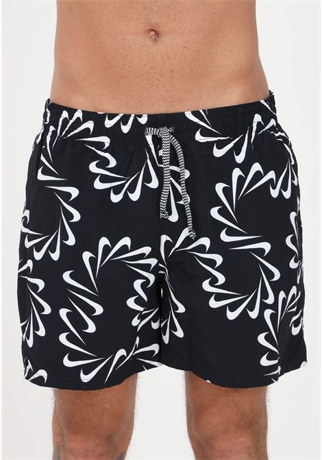 Shorts mare Volley nero da uomo con fantasia a contrasto NIKE | Beachwear | NESSD509001