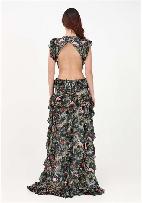 Long black dress for women with exotic pattern ODI ET AMO | Dresses | A019X1GIUNGLA