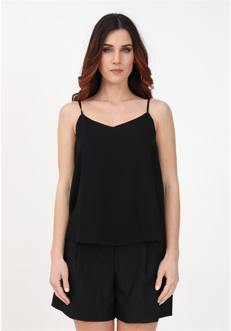 Black casual top for women with cross straps on the back ONLY | Top | 15177444BLACK