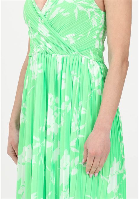Green long dress for women with pleated pattern and contrasting print ONLY | Dress | 15207351SUMMER GREEN