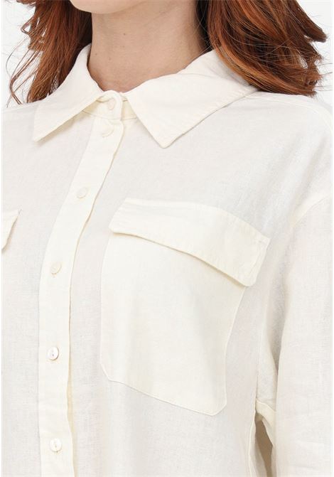 White linen casual shirt for women ONLY | Shirt | 15278795CLOUD DANCER