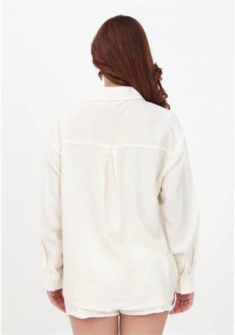 Camicia casual in lino bianca da donna ONLY | Camicie | 15278795CLOUD DANCER