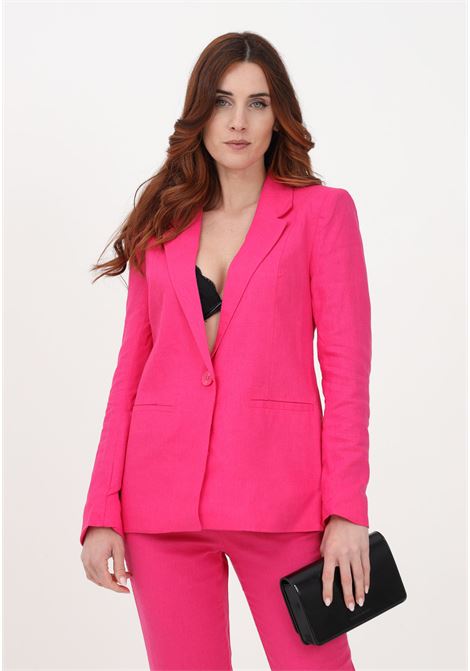 Elegant fuchsia jacket for women in linen ONLY | Blazer | 15279507PINK YARROW