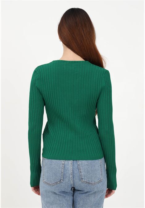 Green ribbed cardigan for women  ONLY | Cardigan | 15280057GREEN JACKET